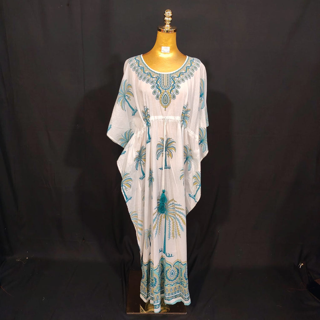 Free size Farasah Printed Cotton Dress 57" Long Jalabiya