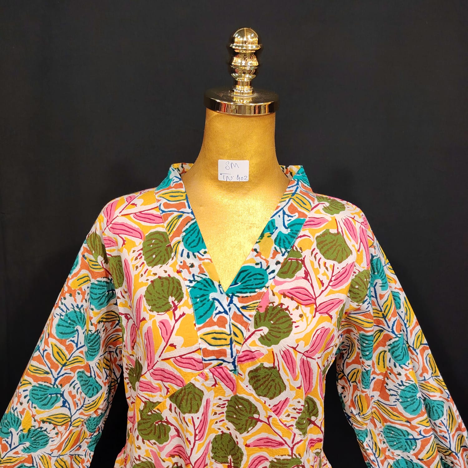 S/M Bahira Printed Cotton Dress 57" Long Jalabiya