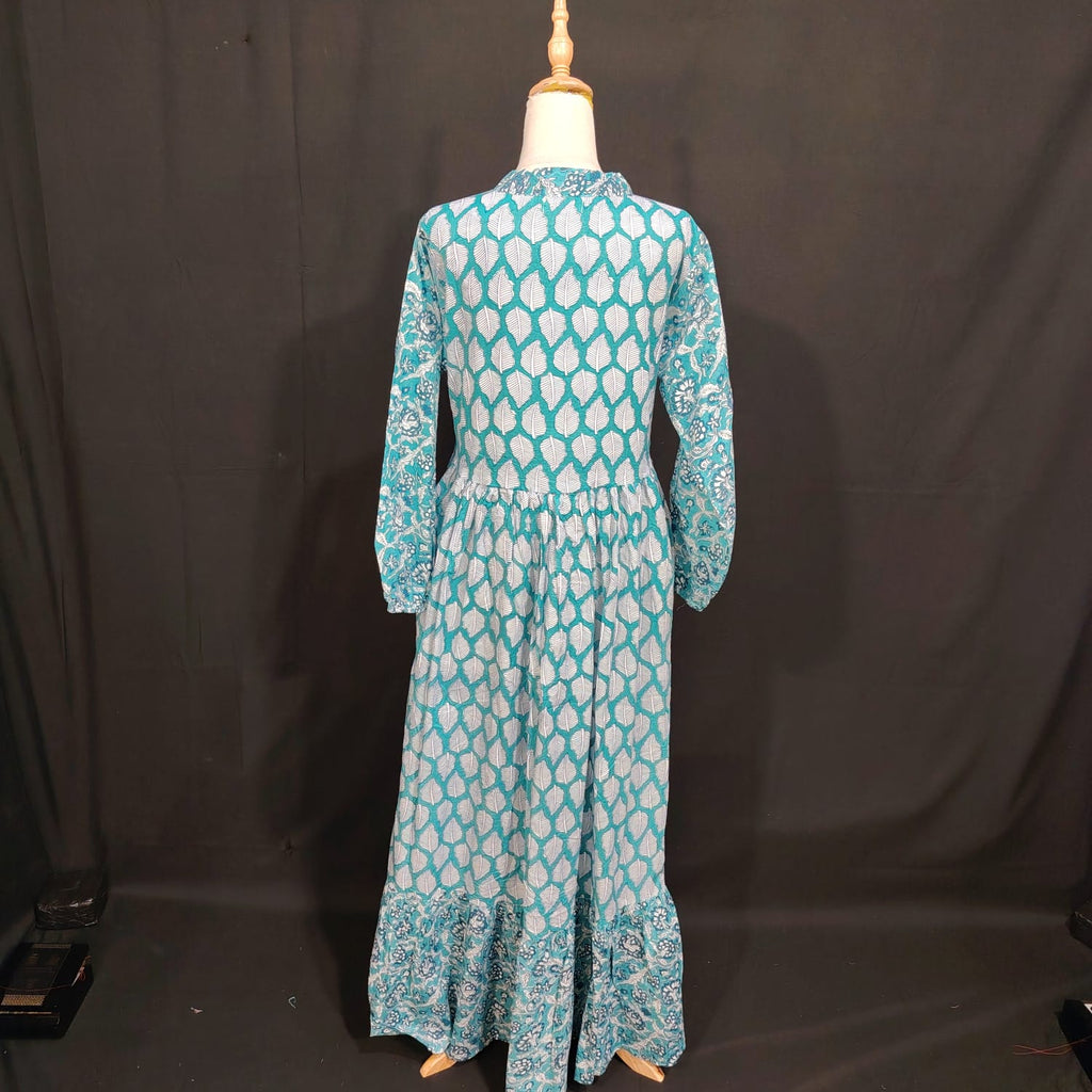 S/M Bahira Printed Cotton Dress 57" Long Jalabiya
