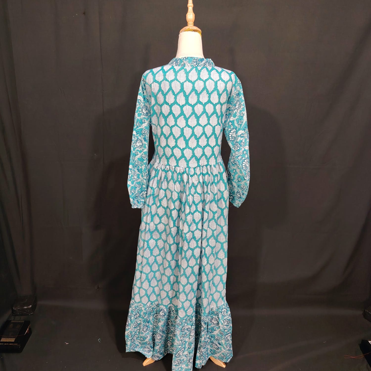 S/M Bahira Printed Cotton Dress 57" Long Jalabiya