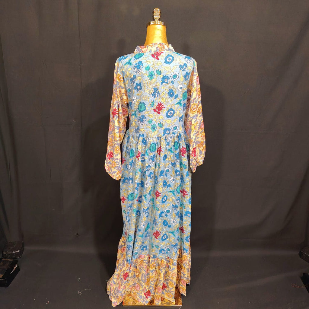 S/M Bahira Printed Cotton Dress 57" Long Jalabiya