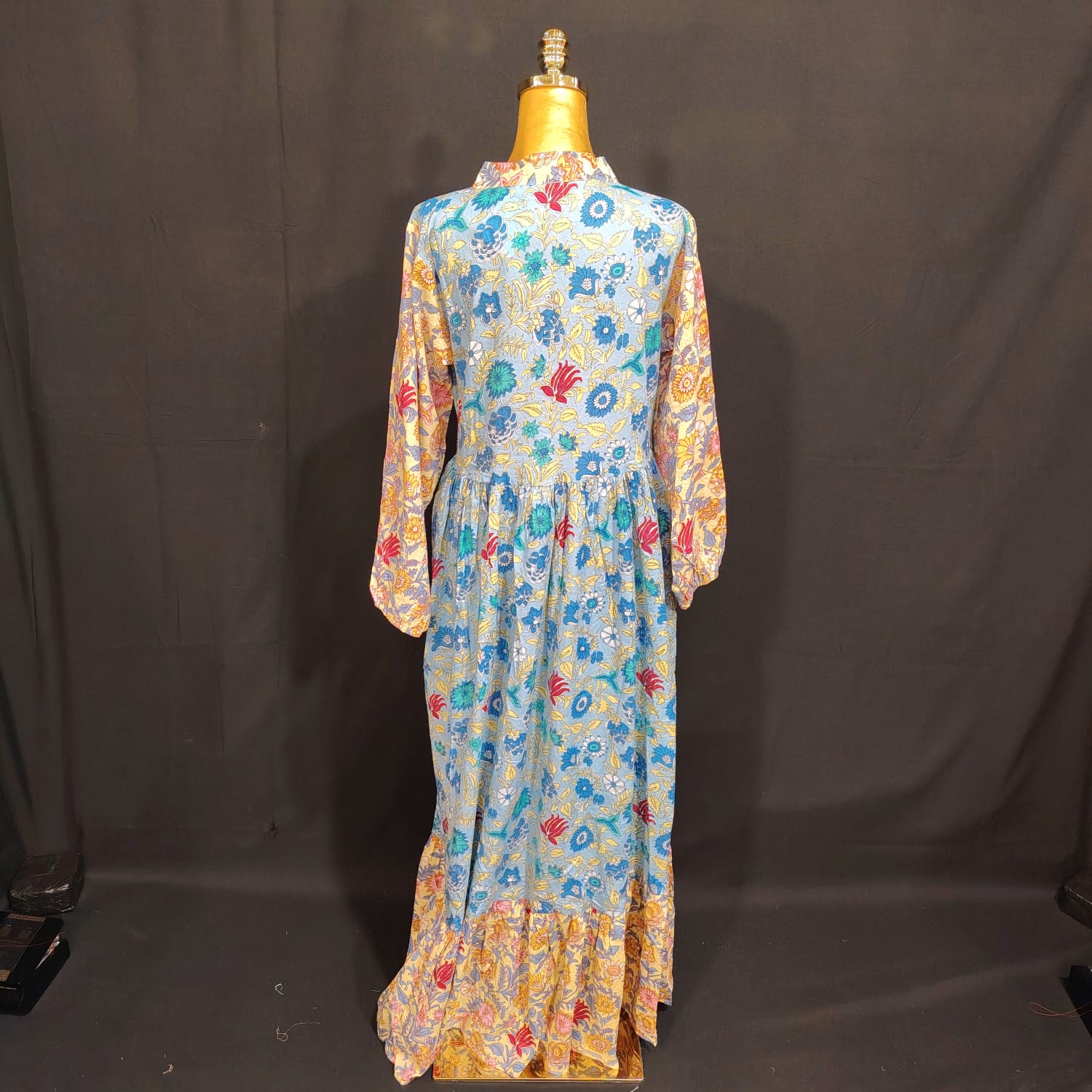 S/M Bahira Printed Cotton Dress 57" Long Jalabiya