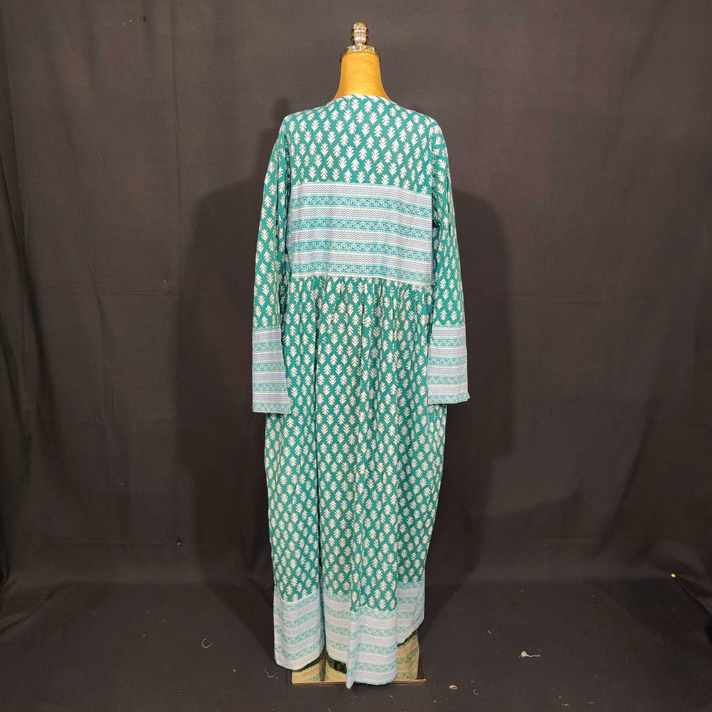 2XL-3XL Beach Printed Cotton Dress 57" Long Jalabiya