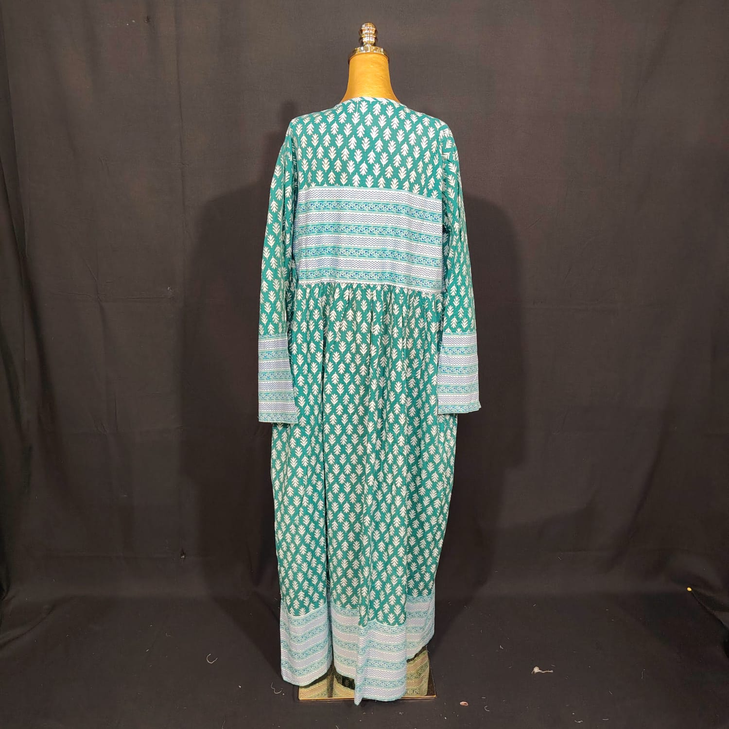 2XL-3XL Beach Printed Cotton Dress 57" Long Jalabiya