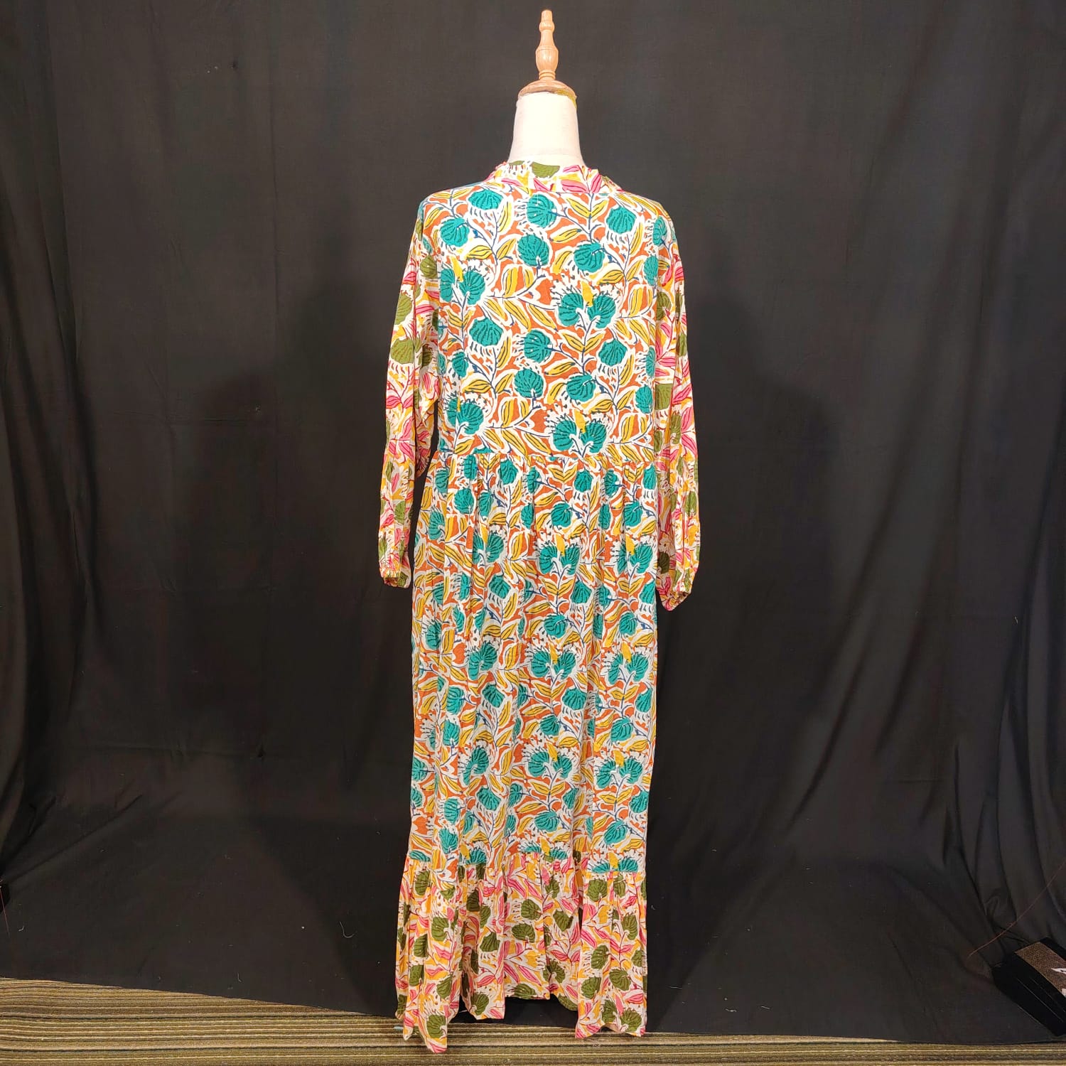 2XL-3XL Bahira Printed Cotton Dress 57" Long Jalabiya