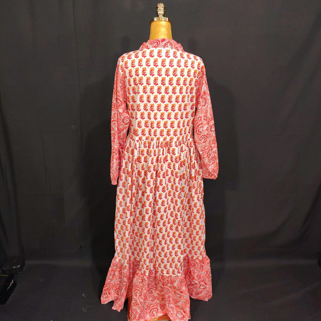 S/M Bahira Printed Cotton Dress 57" Long Jalabiya