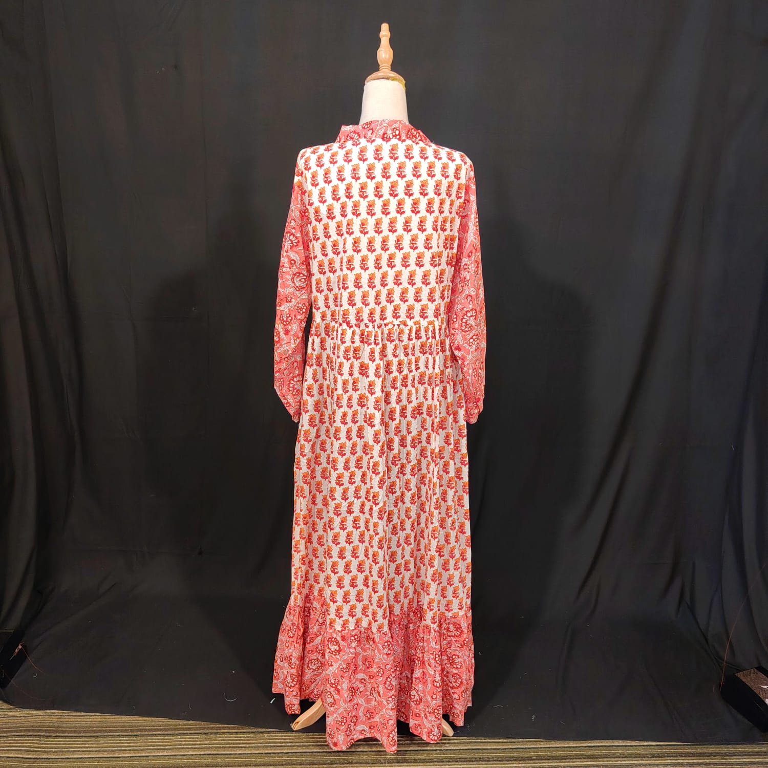 L-XL Bahira Cotton Printed Dress 57" Long Jalabiya