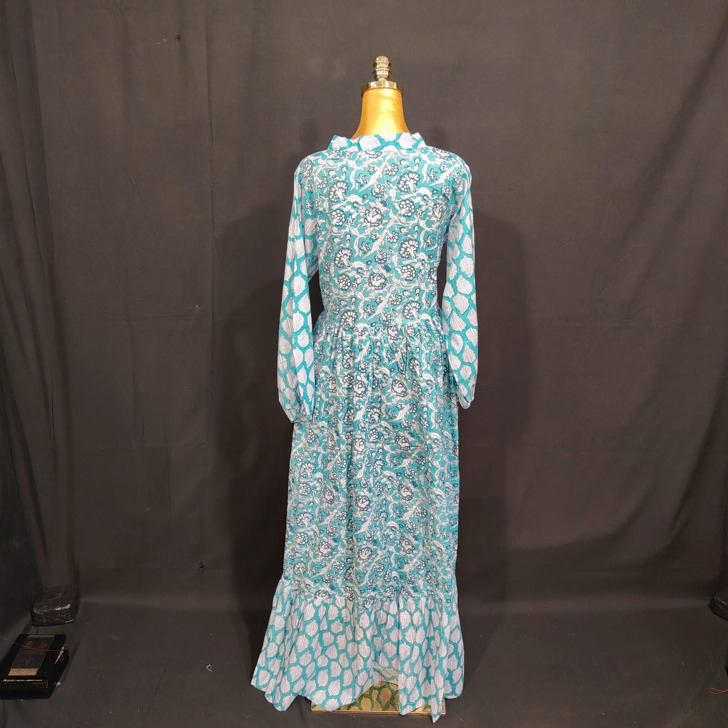 S/M Bahira Printed Cotton Dress 57" Long Jalabiya