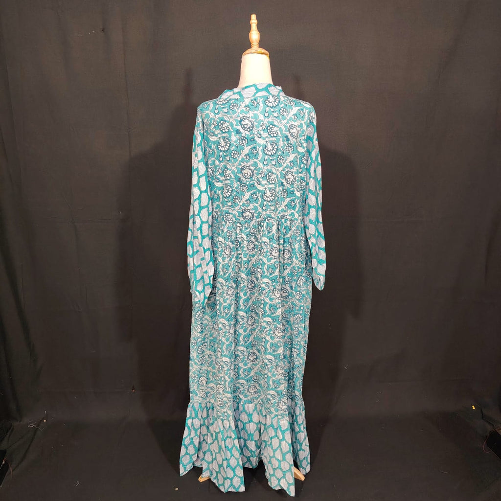 2XL-3XL Bahira Printed Cotton Dress 57" Long Jalabiya