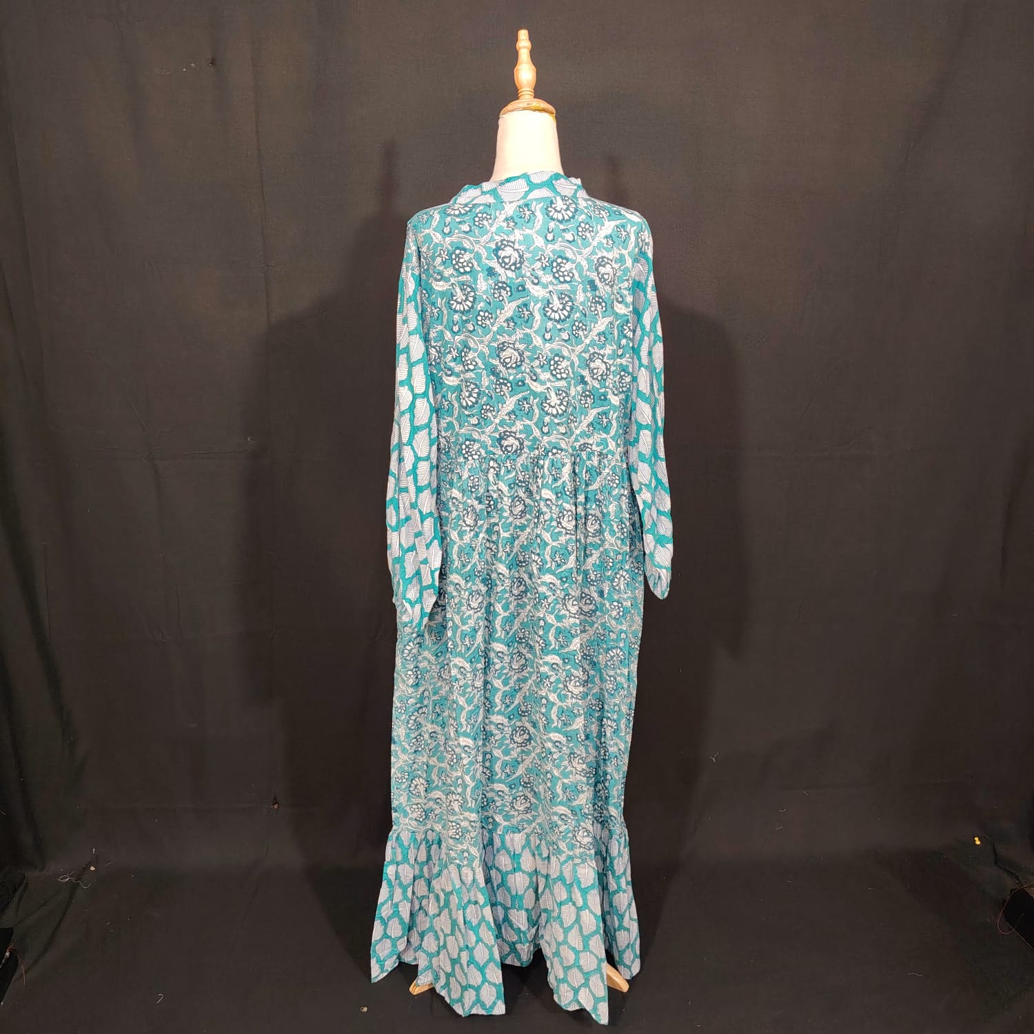 2XL-3XL Bahira Printed Cotton Dress 57" Long Jalabiya