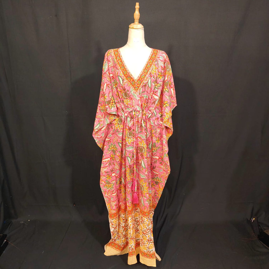Free size Farasah Printed Cotton Dress 57" Long Jalabiya