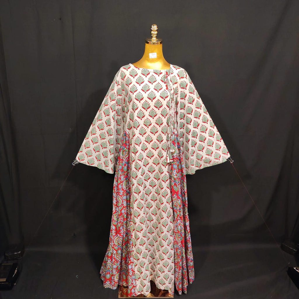 S/M Cinderella Printed Cotton Dress 57" Long Jalabiya