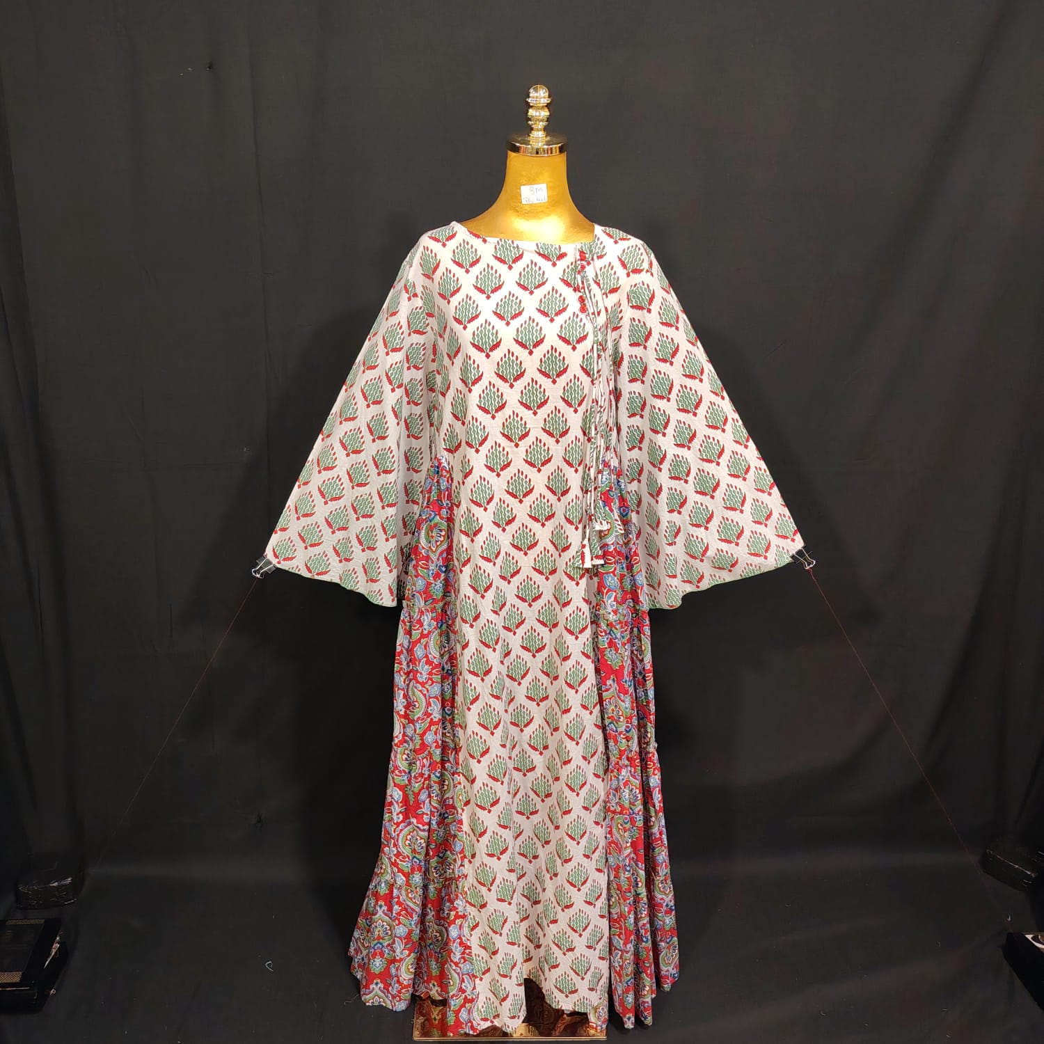 S/M Cinderella Printed Cotton Dress 57" Long Jalabiya