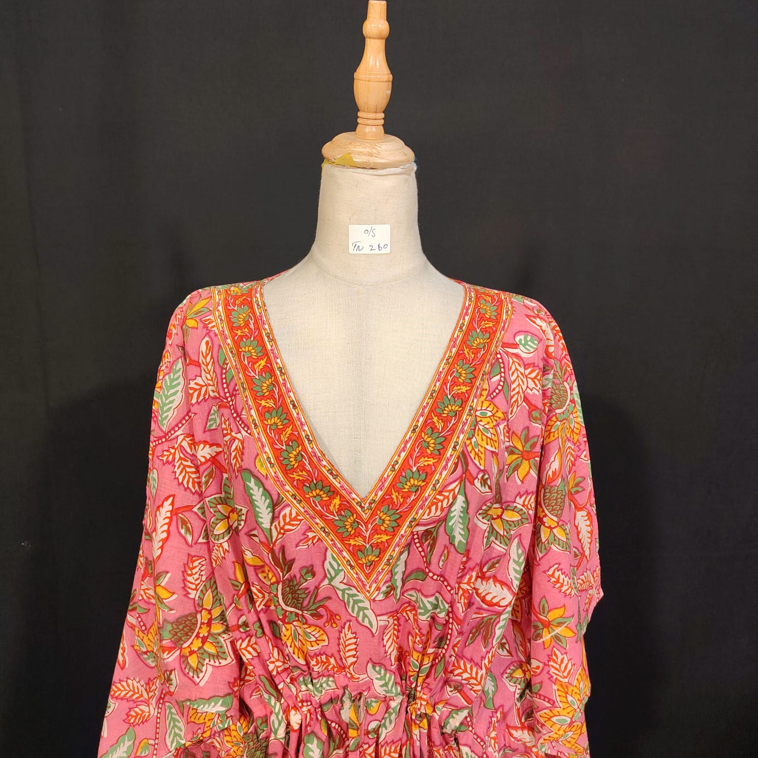 Free size Farasah Printed Cotton Dress 57" Long Jalabiya