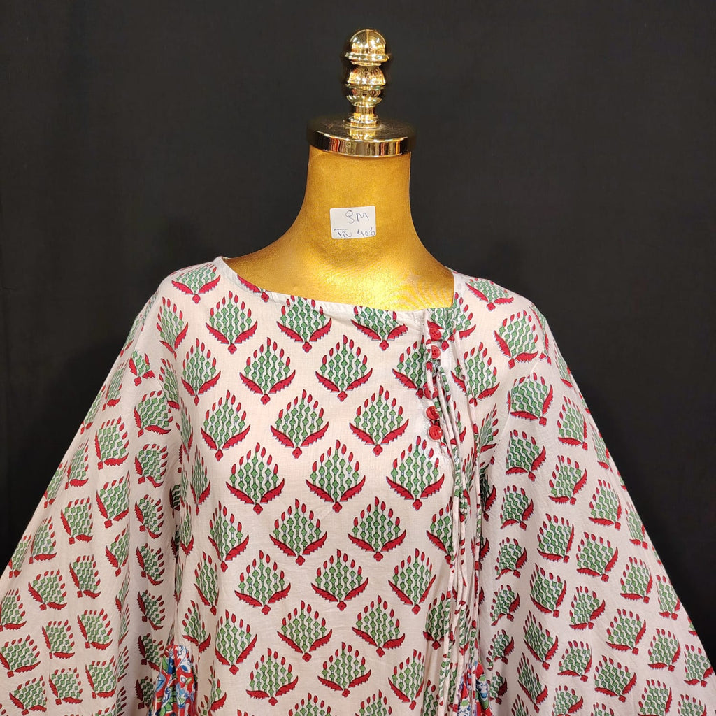 S/M Cinderella Printed Cotton Dress 57" Long Jalabiya