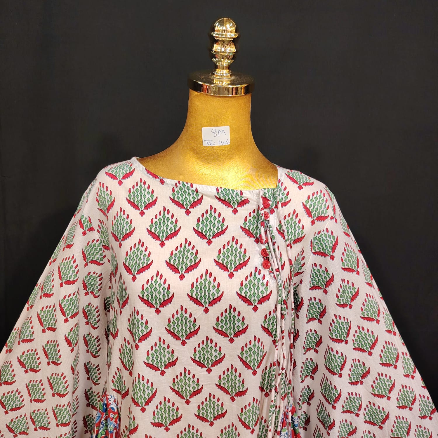 S/M Cinderella Printed Cotton Dress 57" Long Jalabiya