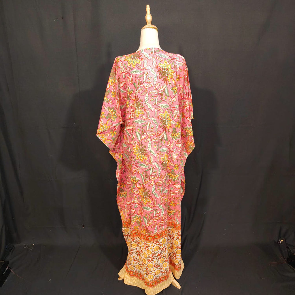 Free size Farasah Printed Cotton Dress 57" Long Jalabiya