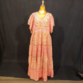 L-XL Dahlia Cotton Printed Dress 57" Long Jalabiya