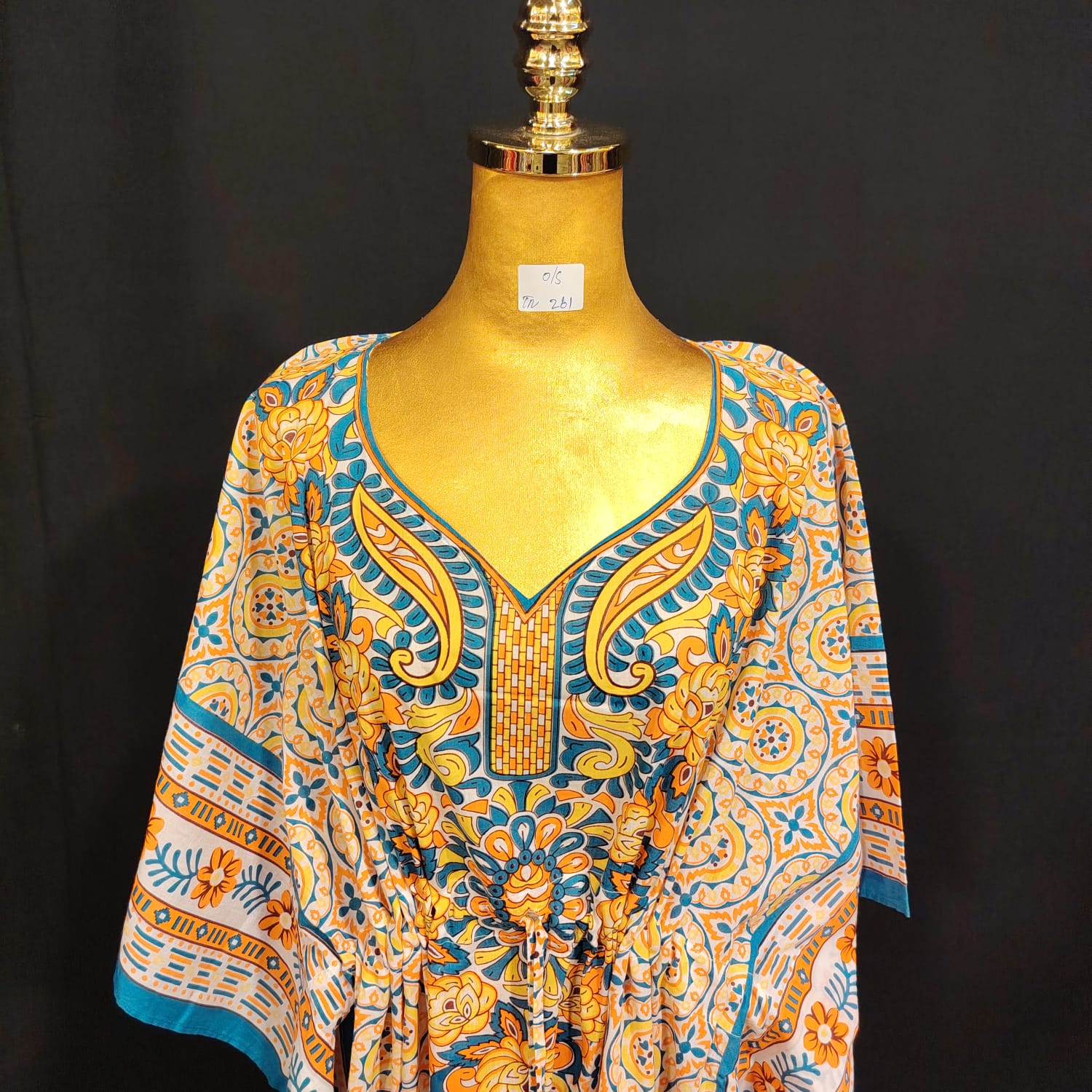 Free size Farasah Printed Cotton Dress 57" Long Jalabiya