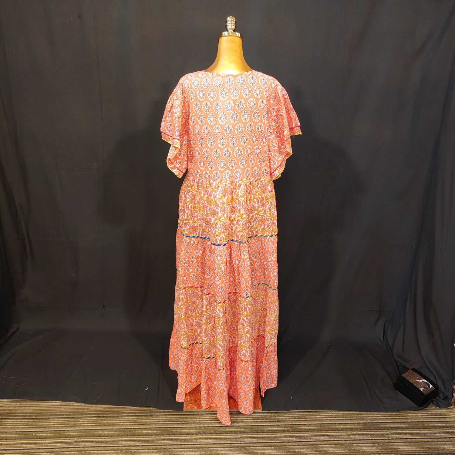 L-XL Dahlia Cotton Printed Dress 57" Long Jalabiya
