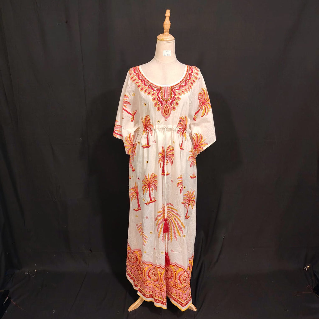 Free size Farasah Printed Cotton Dress 57" Long Jalabiya