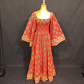 S/M Elzina Printed Cotton Dress 57" Long Jalabiya