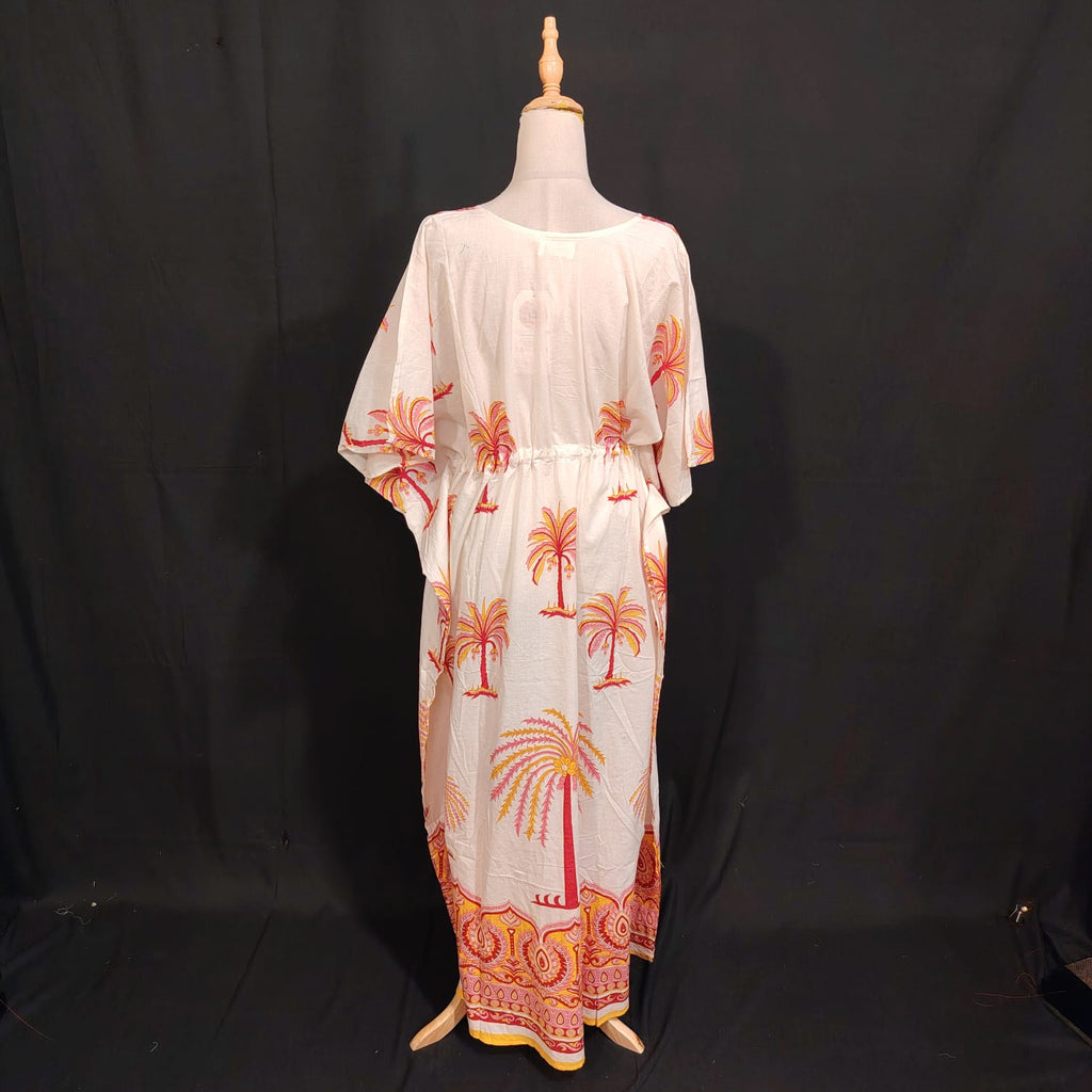 Free size Farasah Printed Cotton Dress 57" Long Jalabiya