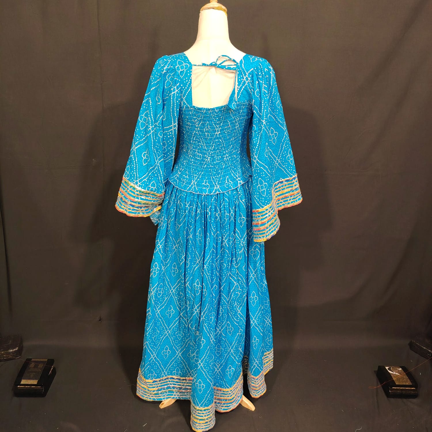 S/M Elzina Printed Cotton Dress 57" Long Jalabiya