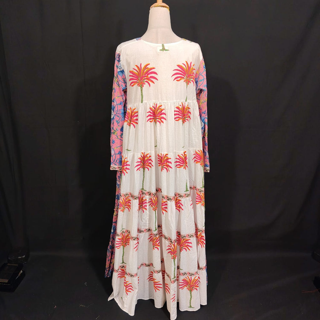 S/M Ebili Printed Cotton Dress 57" Long Jalabiya