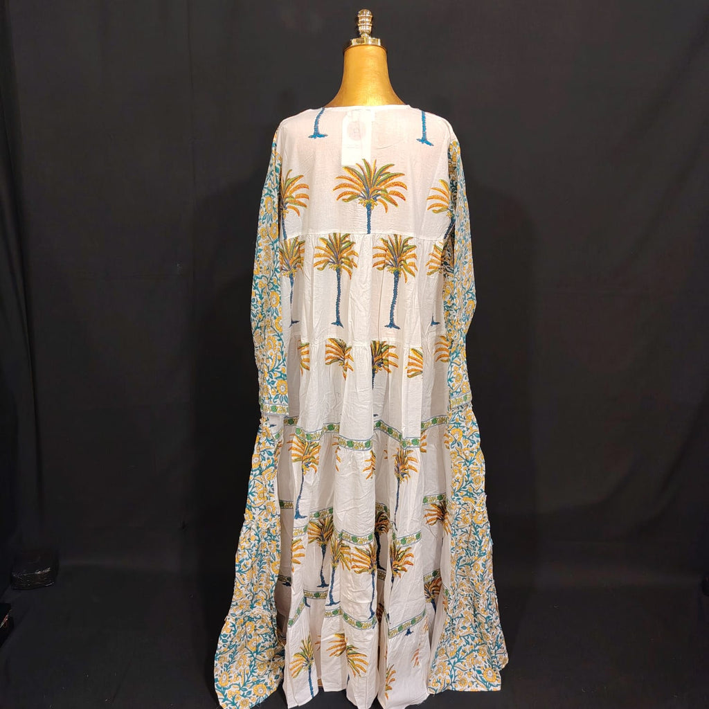 S/M Ebili Printed Cotton Dress 57" Long Jalabiya