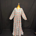 S/M Fawz Printed Cotton Dress 57" Long Jalabiya
