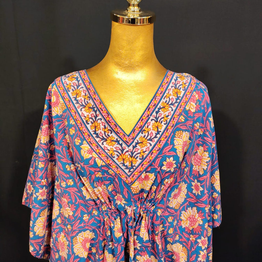 Free size Farasah Printed Cotton Dress 57" Long Jalabiya