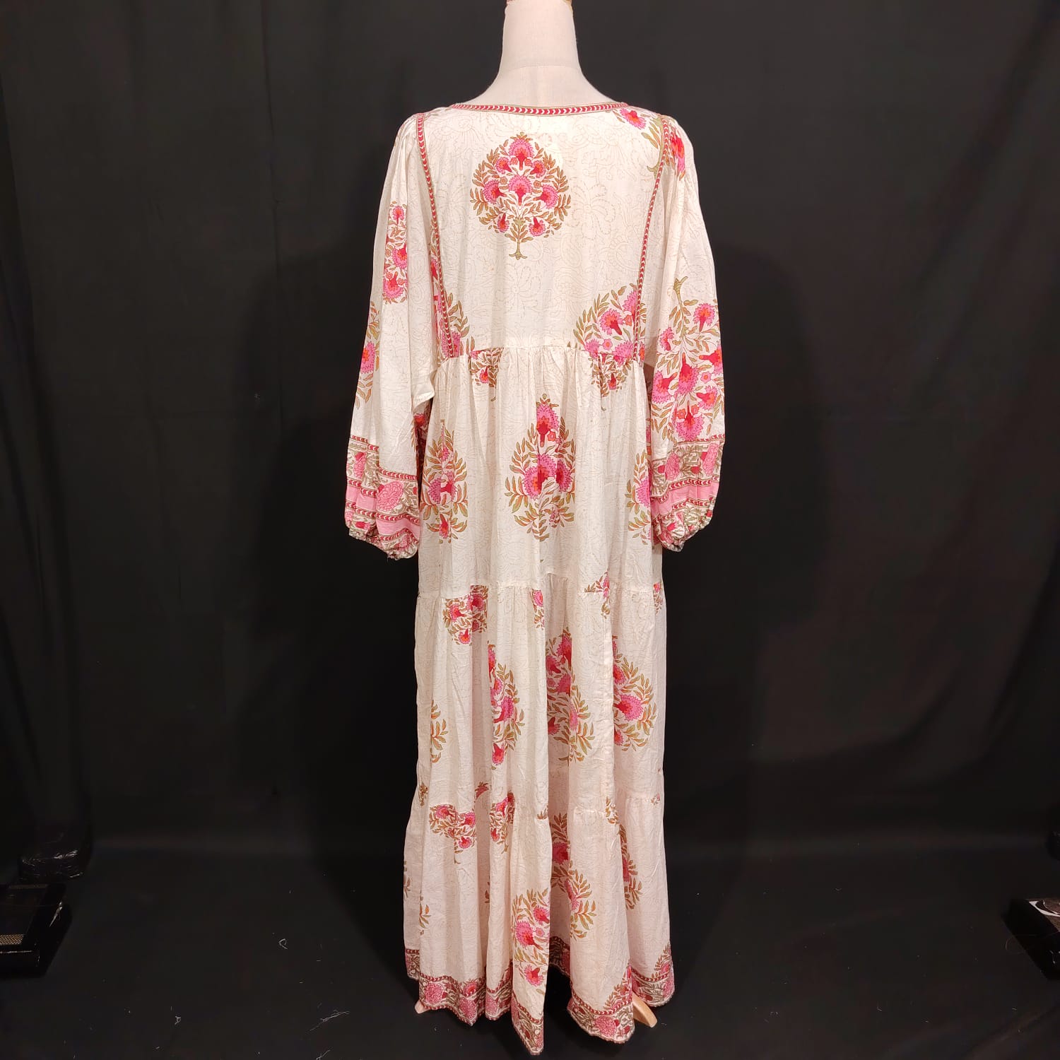 S/M Faiqa Printed Cotton Dress 57" Long Jalabiya
