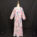 S/M Fawz Printed Cotton Dress 57" Long Jalabiya