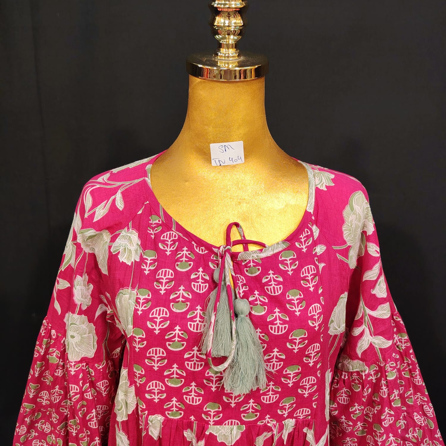 S/M Gaby Printed Cotton Dress 57" Long Jalabiya