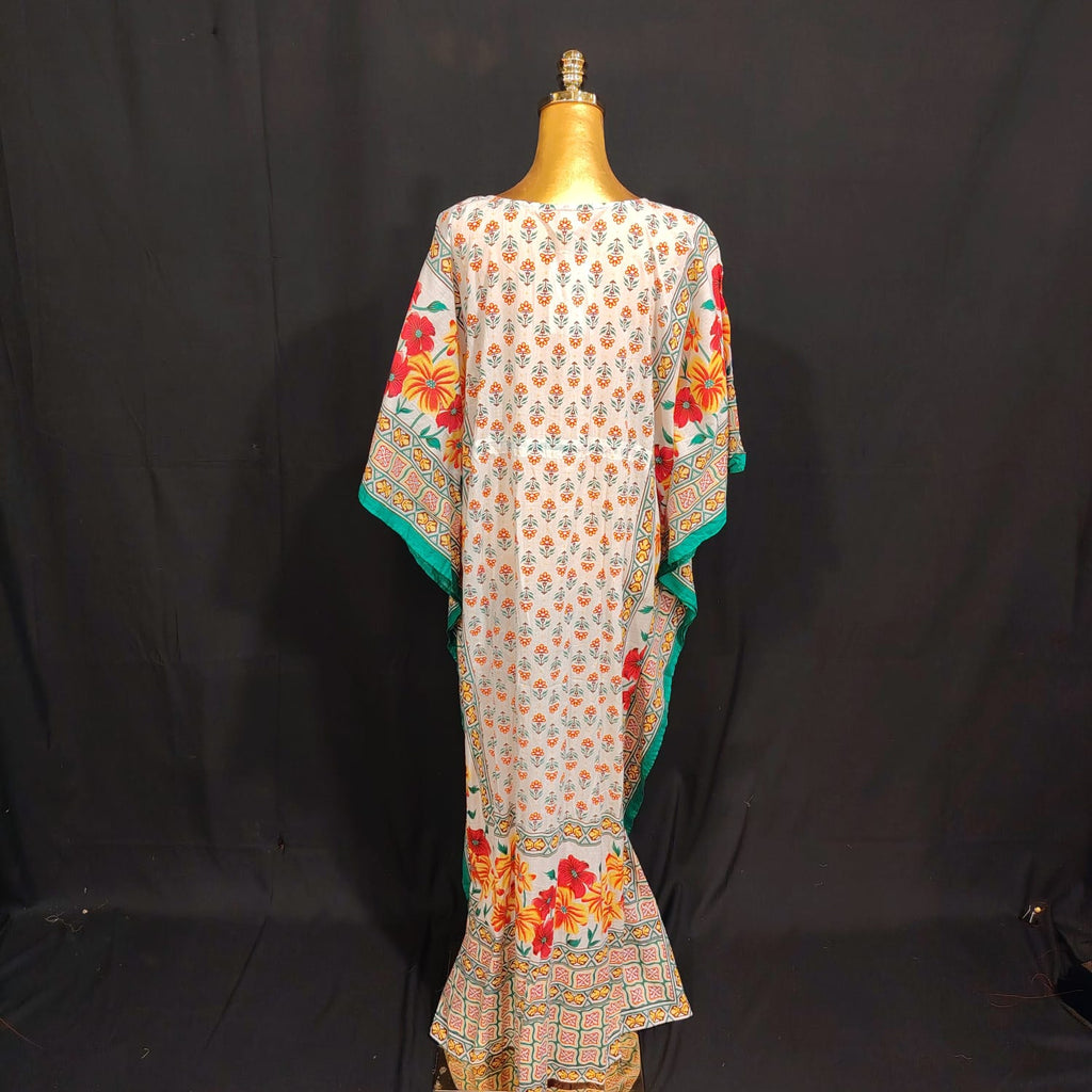 Free size Farasah Printed Cotton Dress 57" Long Jalabiya