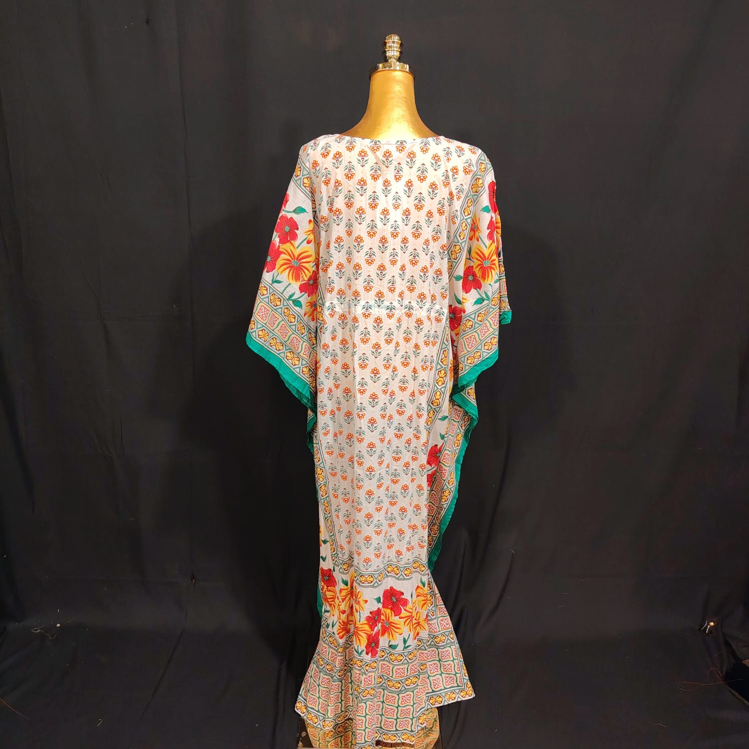 Free size Farasah Printed Cotton Dress 57" Long Jalabiya