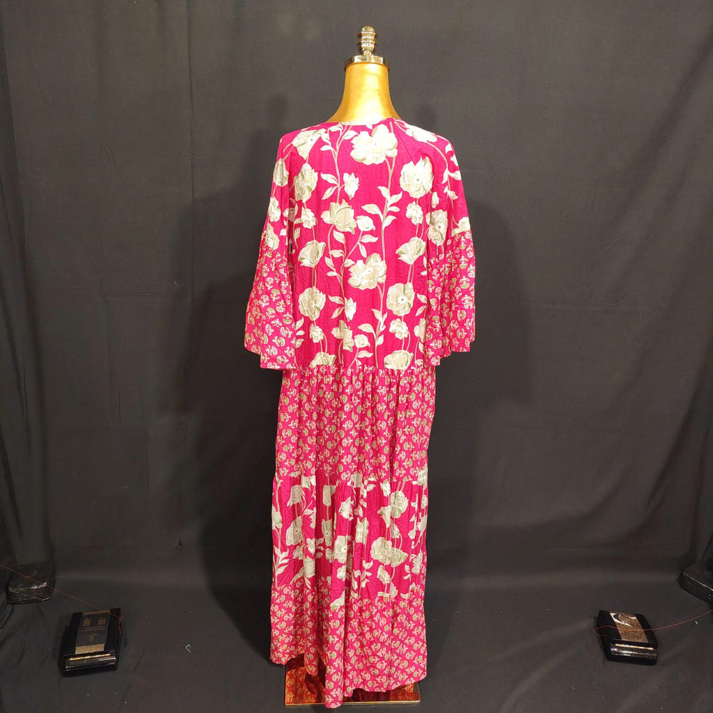 S/M Gaby Printed Cotton Dress 57" Long Jalabiya