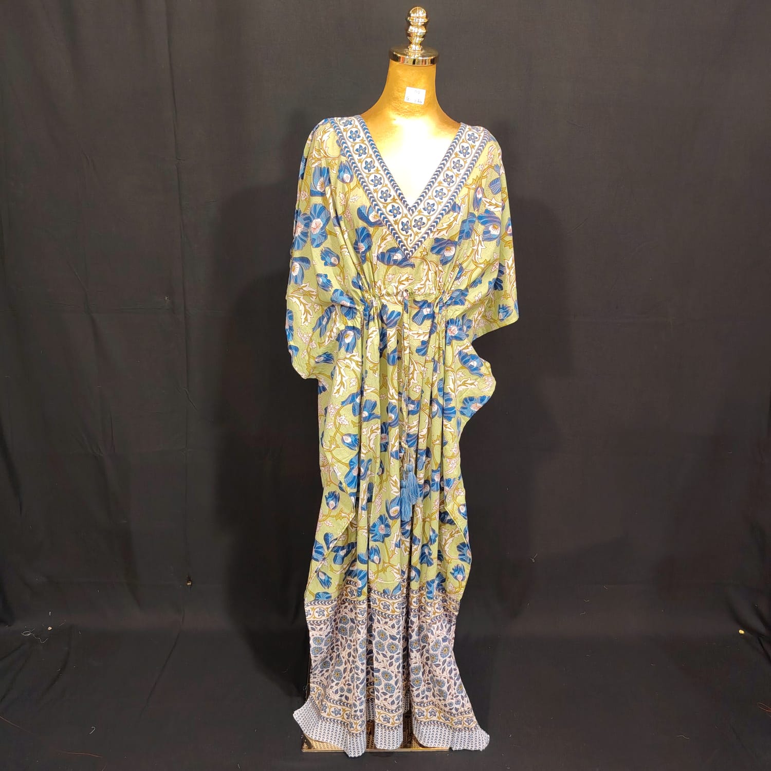 Free size Farasah Printed Cotton Dress 57" Long Jalabiya