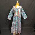 S/M Harisa Printed Cotton Dress 57" Long Jalabiya