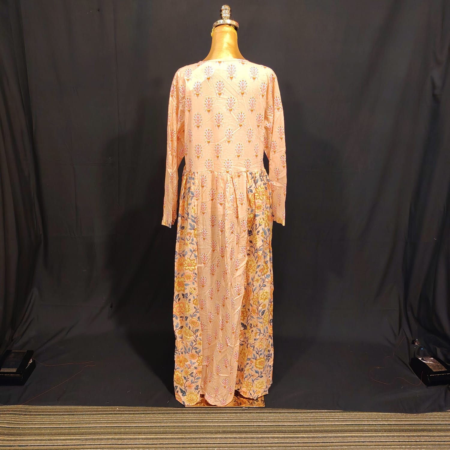 S-M Hiba Cotton Printed Dress 57" Long Jalabiya