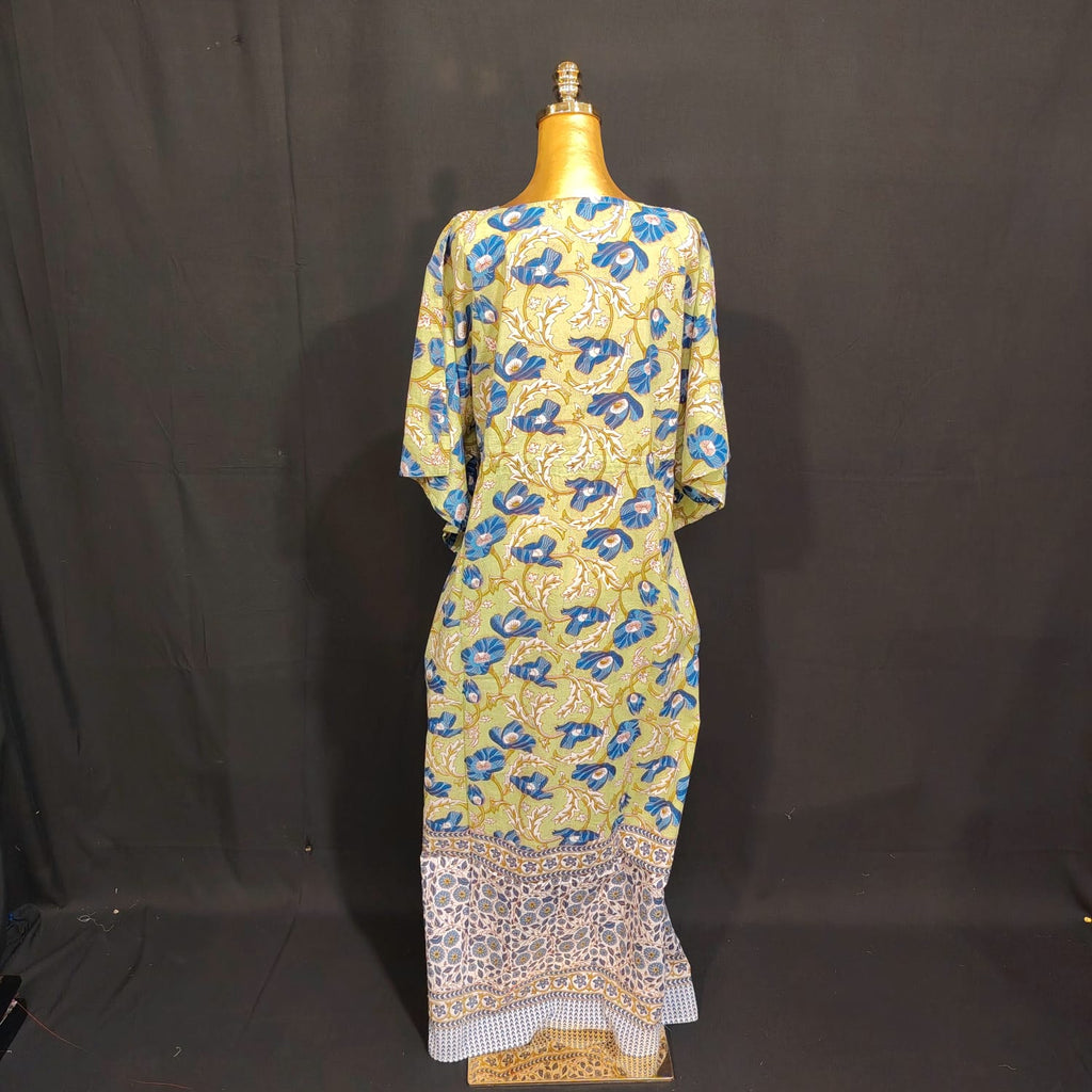 Free size Farasah Printed Cotton Dress 57" Long Jalabiya