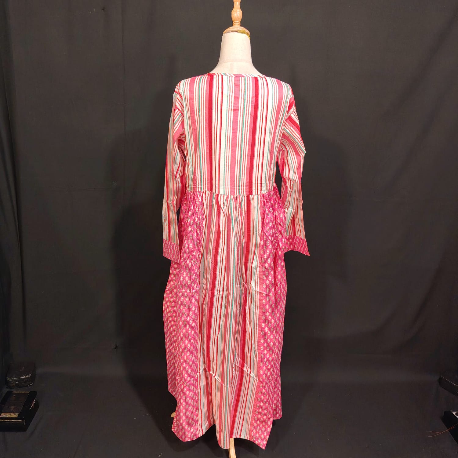 S/M Hiba Printed Cotton Dress 57" Long Jalabiya