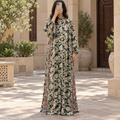 O/S Hiral Silk Crystal Printed Dress 57" Long Jalabiya