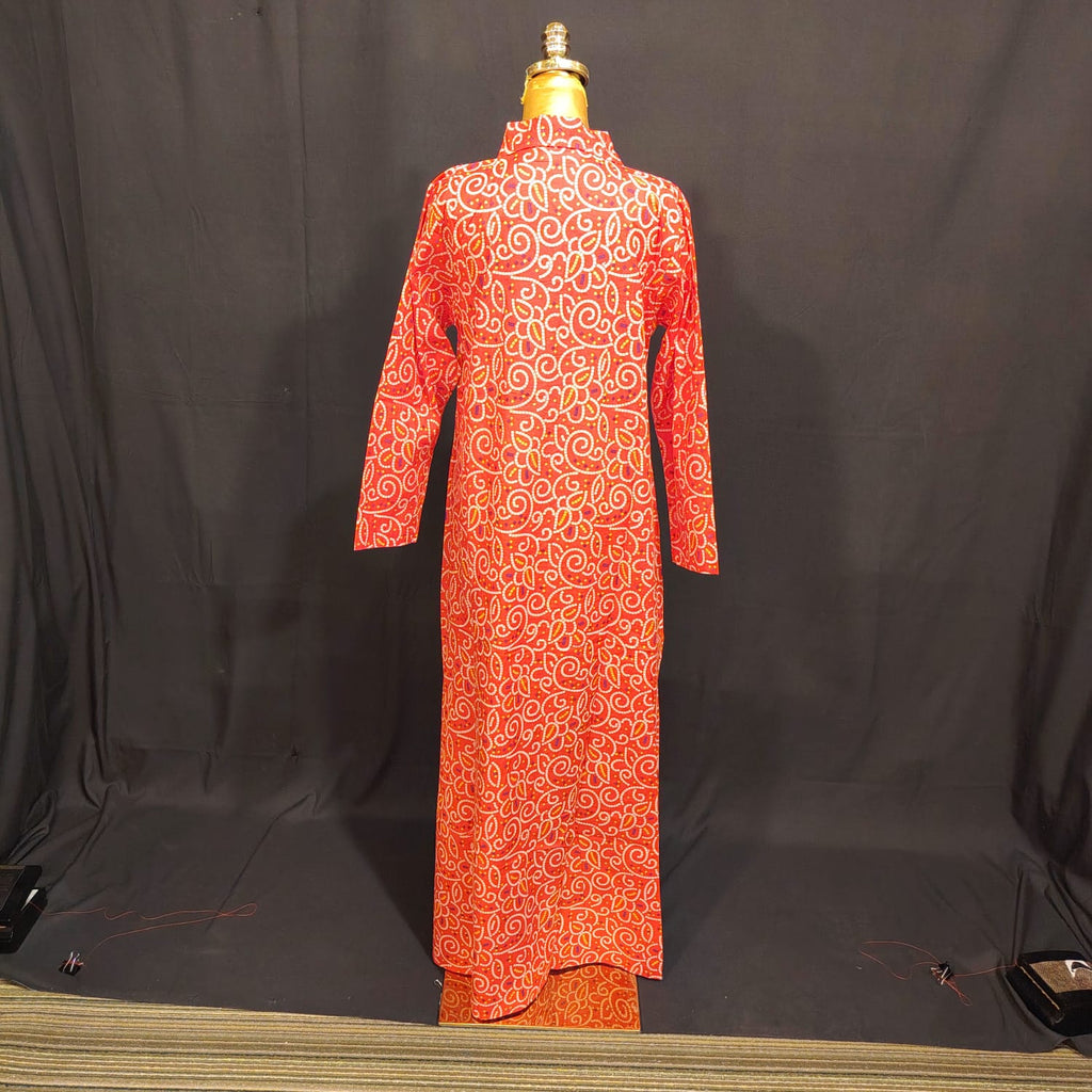 S-M Honey Printed Cotton Dress 57" Long Jalabiya
