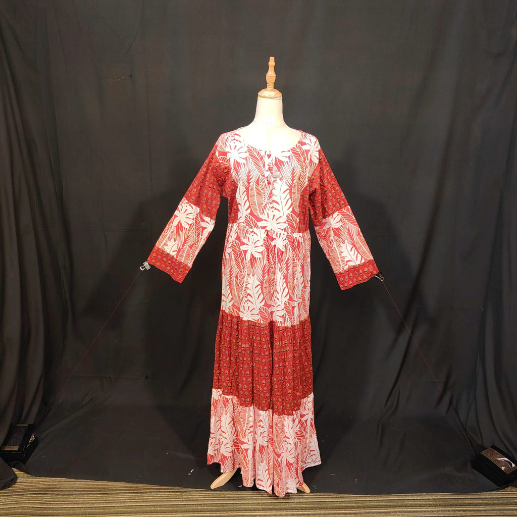 L-XL Juhi Cotton Printed Dress 57" Long Jalabiya