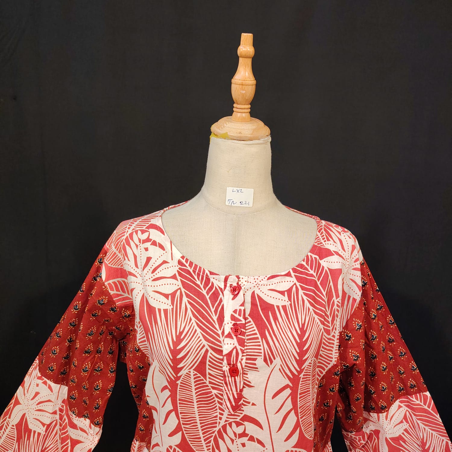 L-XL Juhi Cotton Printed Dress 57" Long Jalabiya