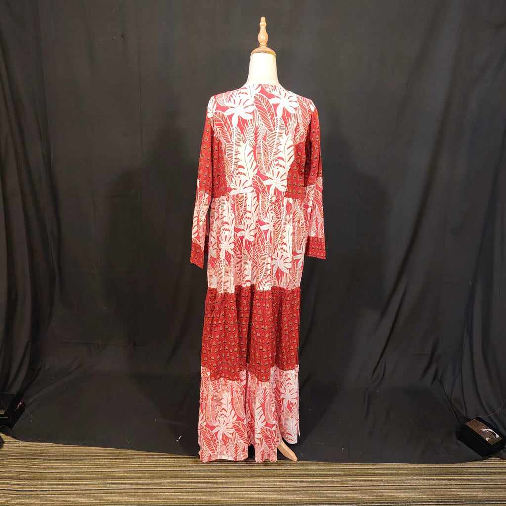 L-XL Juhi Cotton Printed Dress 57" Long Jalabiya