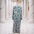 S/M Jasmine Crystal Printed Cotton Dress 57" Long Jalabiya