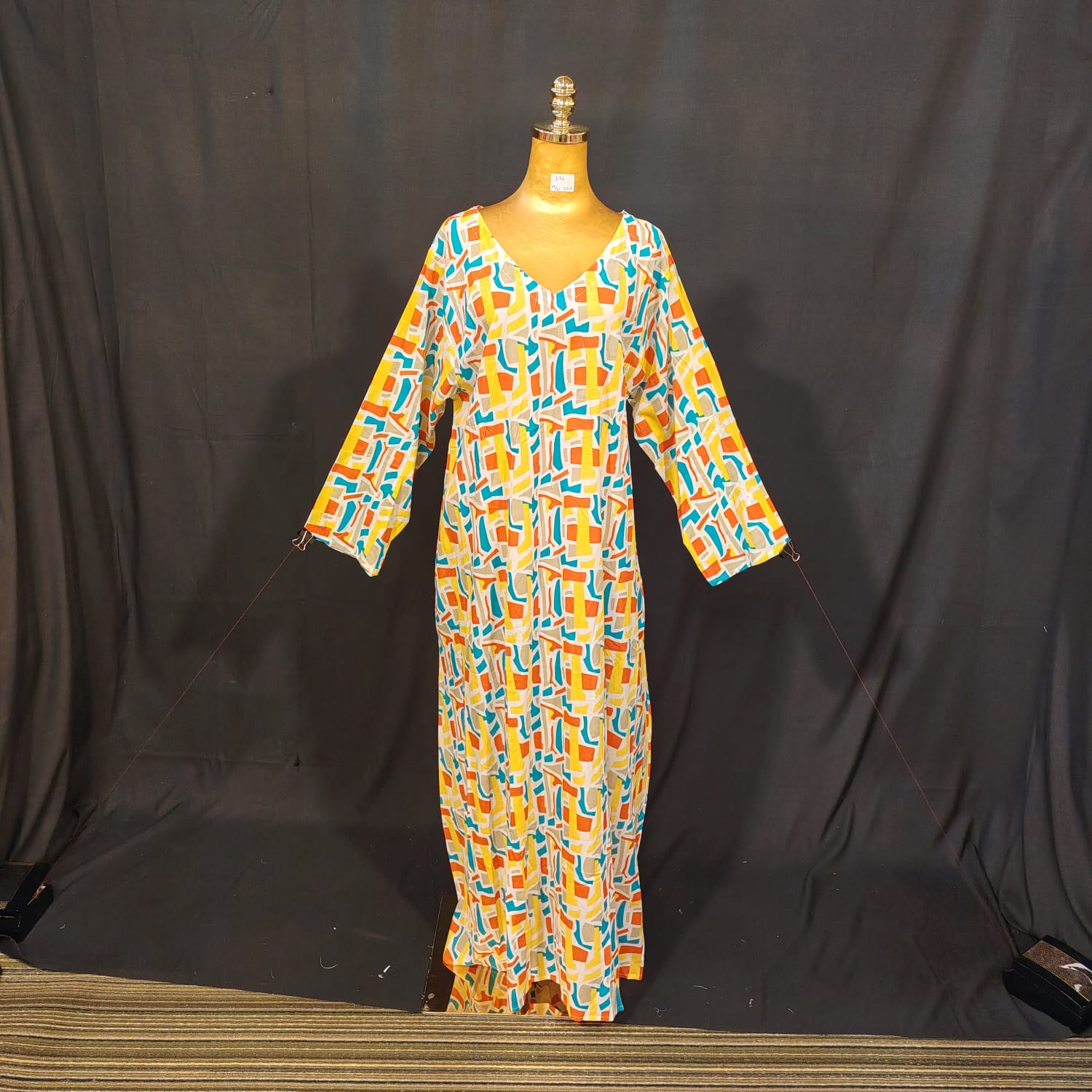 L-XL Khadija Cotton Printed Dress 57" Long Jalabiya